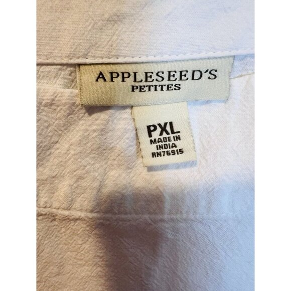 Appleseed’s Captiva Side Button Top Petite XL White Elbow Sleeves Bateau Neck - Picture 7 of 9